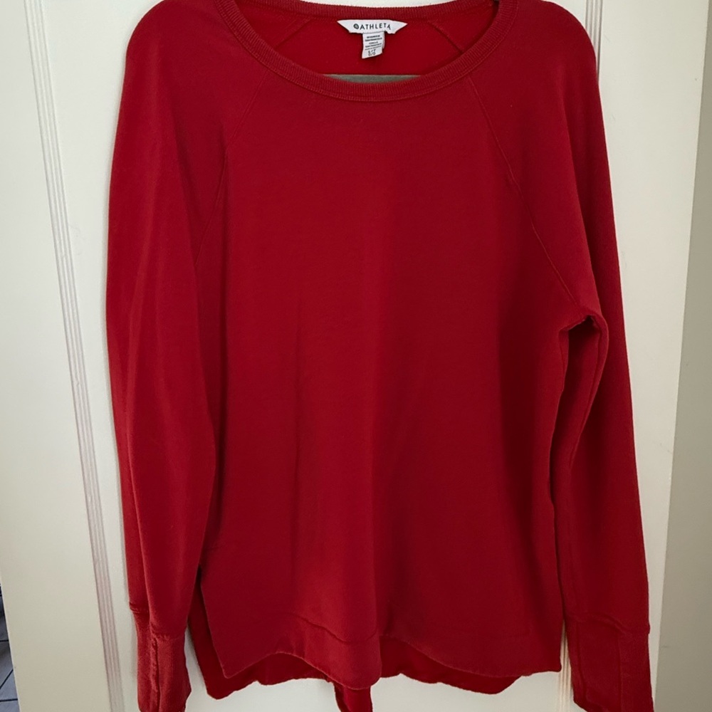 Athleta Coaster Luxe Recover Red Sweatshirt